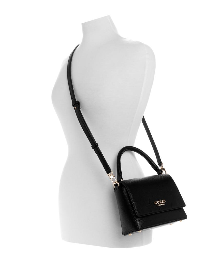 Handbag FEDANA TOP HANDLE FLAP BLA [Guess] Women's