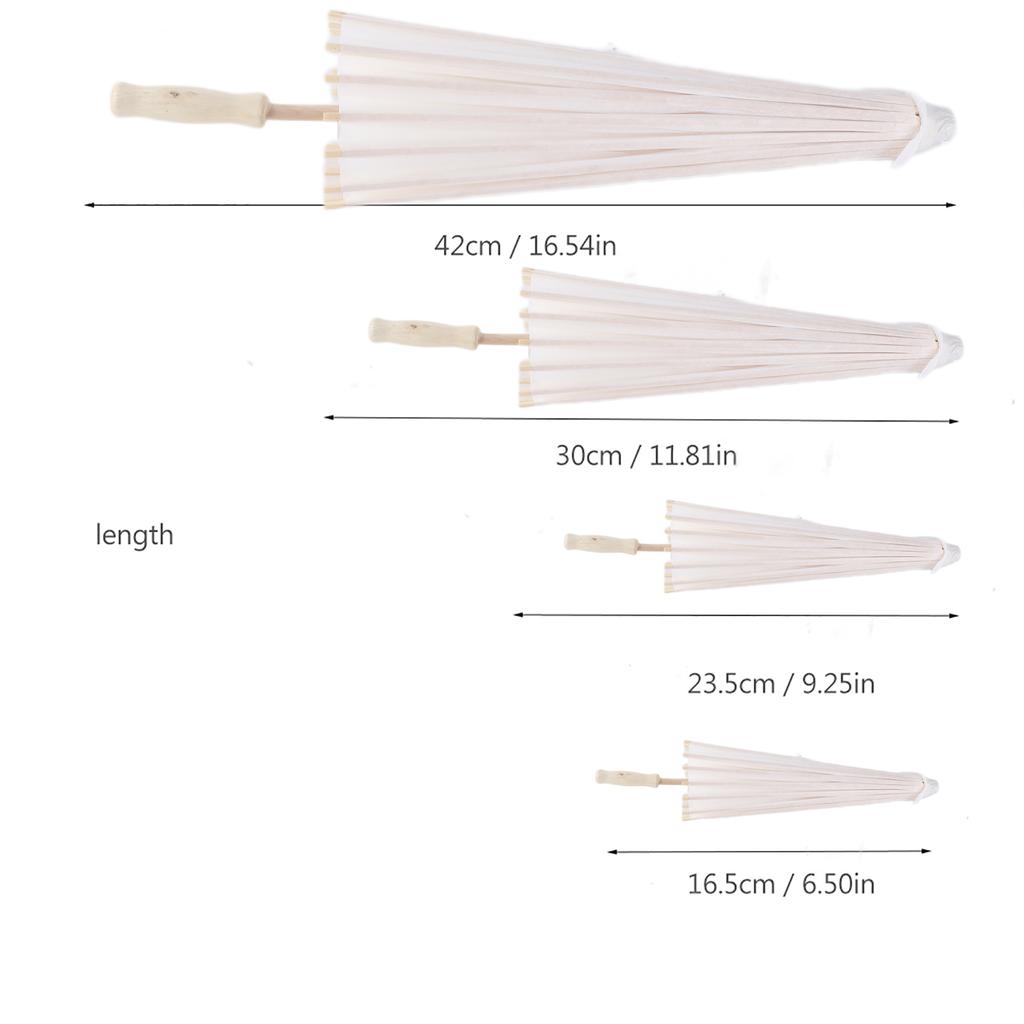 White Color Paper Decorative Umbrella Parasol School Decor Photo Prop (60cm)
