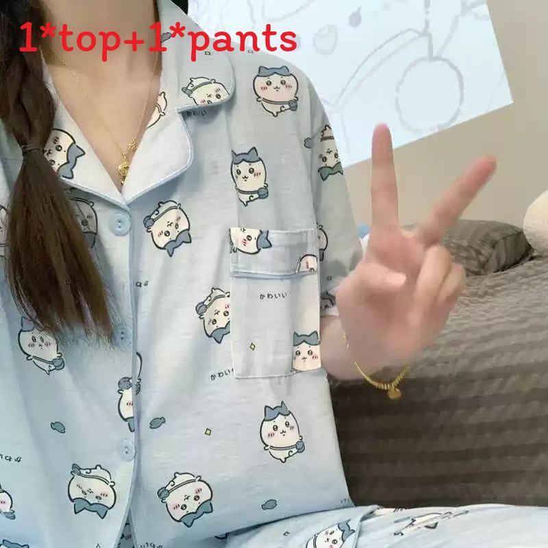 Summer Girl Sleepwear Set With Doll Collar And Floral Print Made Of Milk Silk For Cozy Home And Sleep Comfort