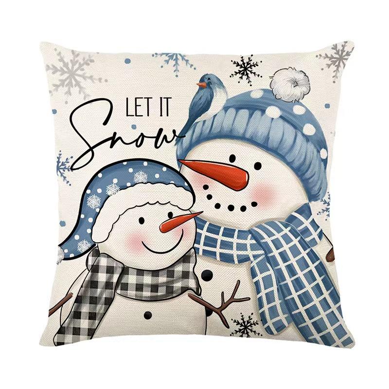 New Christmas Pillow Cover Cartoon Christmas Print Pillow Cushion Home Decoration Pillow Cover