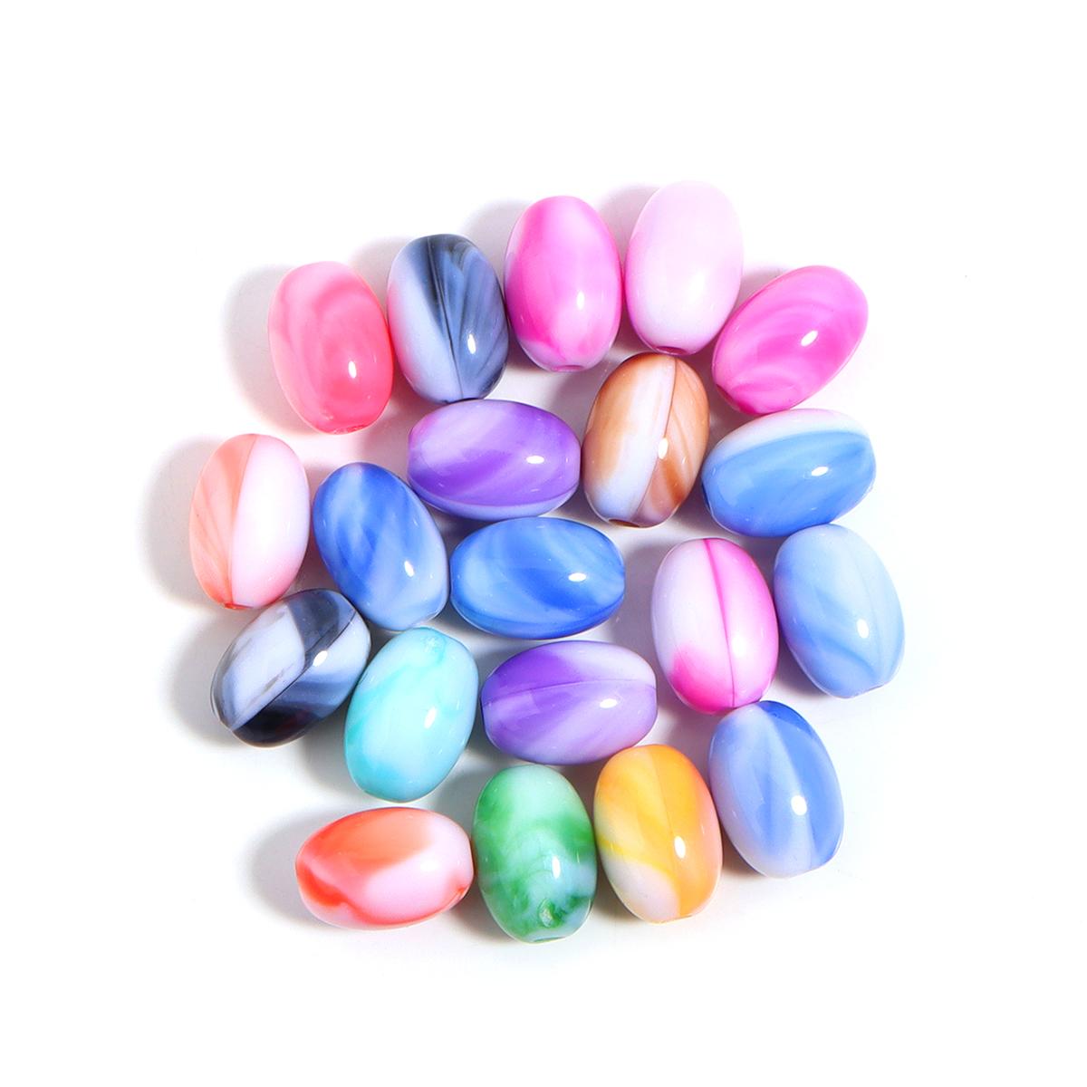 

20-30pcs Colored Ink Painting Spacer Beads Heart Oval Irregular Shape Resin Beads For DIY Handmade Bracelet Keychain accessories