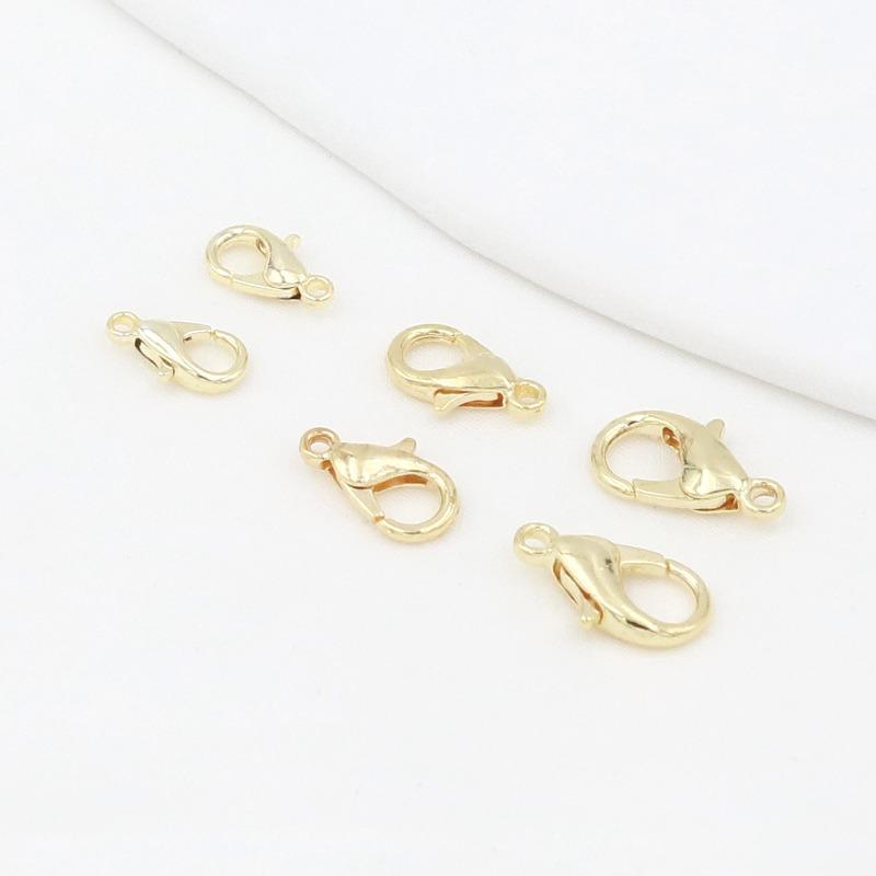 Color retention K gold-wrapped lobster buckle jewelry K gold bracelet necklace buckle end spring buckle DIY jewelry accessories B