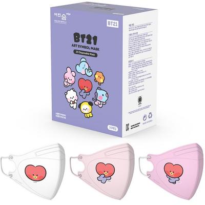 Young Breath Edge Line Friends BT21 Art Symbol Bird Beak Color Mask Small TATA Mini Mini 3 Types X 10p Set, White, Light Pink, Vivid Pink, 1 Set