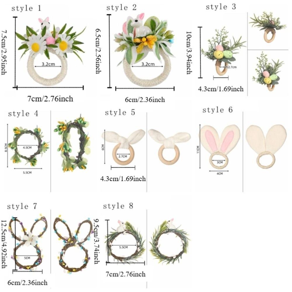 Simulation Easter Napkin Ring Plastic Foam Bunny Shape Festive Napkin Buckle Reusable Cute Tissue Holder Party Accessory