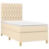 Maison Exclusive - Sommier à lattes de lit avec matelas Crème 100x200 cm Tissu