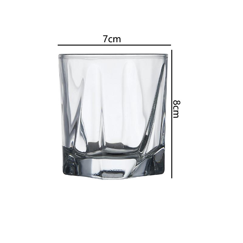 200ml Transparent Household Drinkware 2pcs Set Creative Thick Bottom Whiskey Glass Cocktail Brandy Foreign Wine Glasses Beer Cup