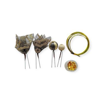 Black Gold Hair Hair Ball Gold Graduation Wedding Ornament, Coming-of-age Ceremony, Accessory, Kanzashi, Mizuhiki, Leaf, Headdress, Ceremony, Kimono,