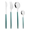 4 pz/set Oro Nero In Acciaio Inox Stoviglie Posate Da Tavola Coltello Colorato Forchetta Cucchiaino Posate Eco Friendly Per Il Partito