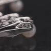 Used A223 Freshwater Pearl 3.5-4.3mm 18 Pearls SILVER Engraved Brooch Silver Filigree Filigree Crane Design Silver Corsage June Birthstone