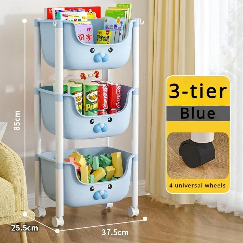 Snack Storage Cart Cartoon Storage Rack Toy Storage Rack Convenient Book Storage Rack Movable Simple Storage Cart Home Storage
