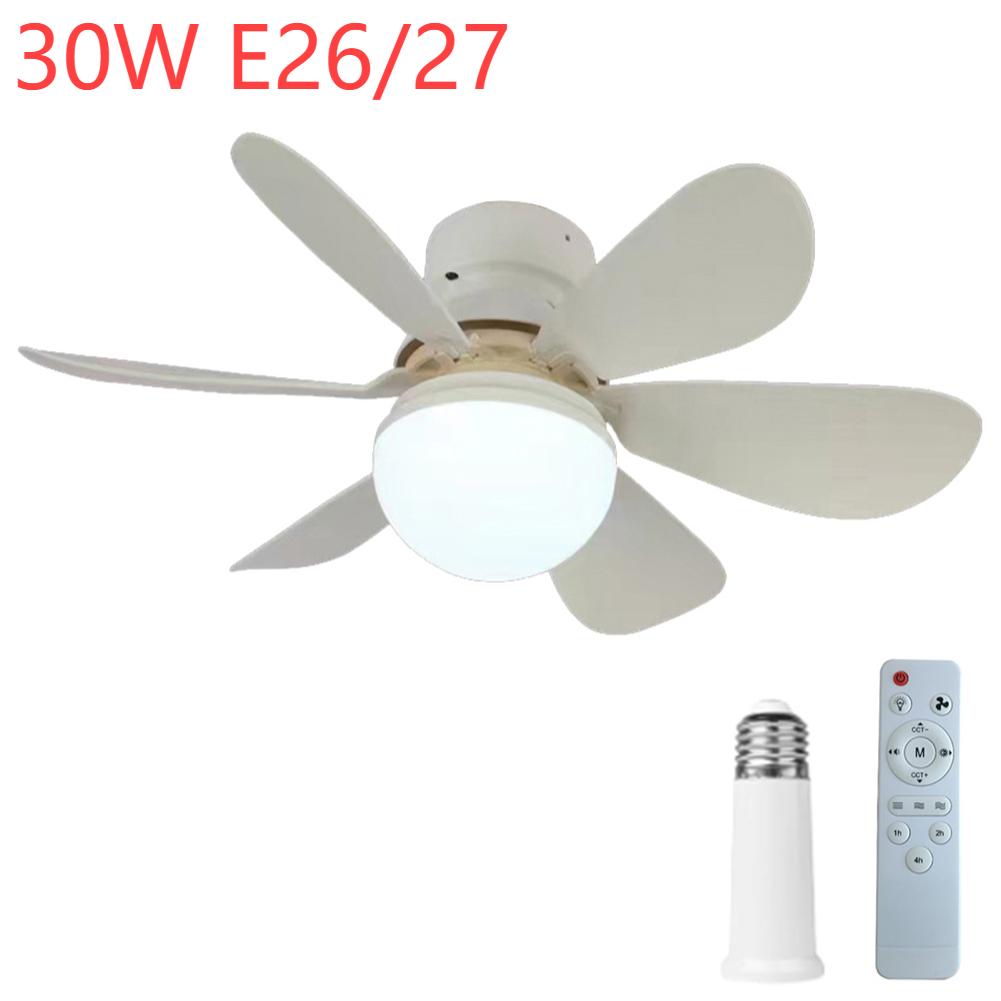E26/E27 Fan LED Light Ceiling Fans with Lamp and Remote 30/40W Light Bulb Fan Dimmable Timed for Bedroom Kitchen Living Room