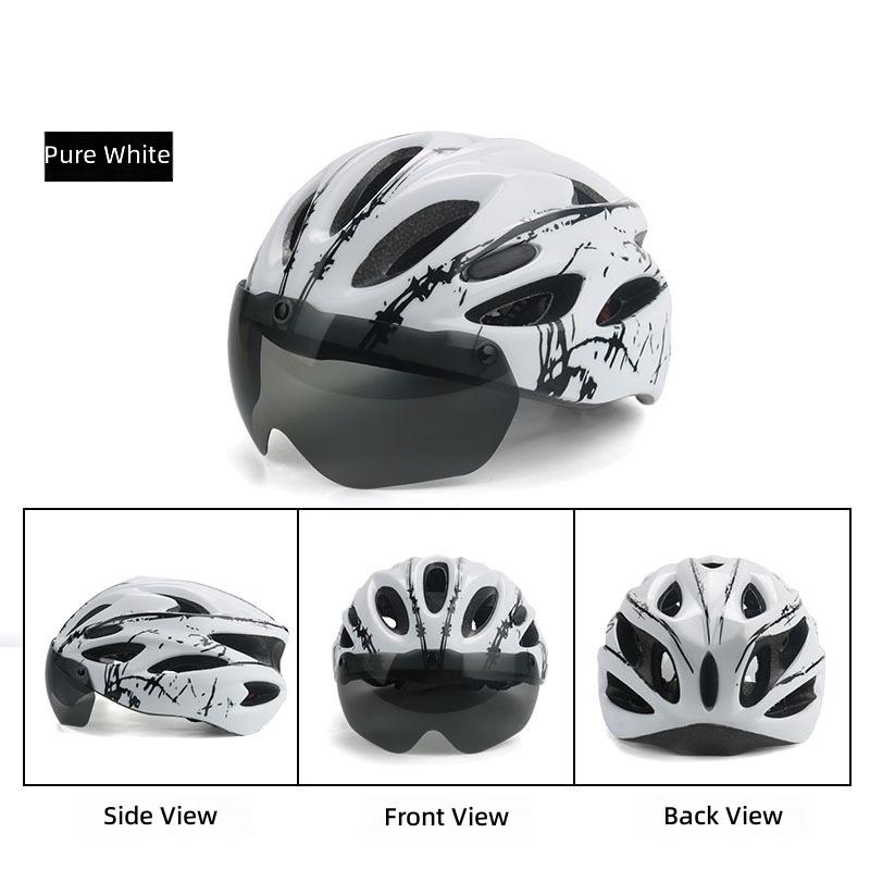 Magnetic-style Visor PC Material Cycling Helmet for Unisex Mountain and Road Bike Safety Roller Skating Use