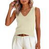 Damen Mode Cropped V-Ausschnitt Ganzstrick Cami Top