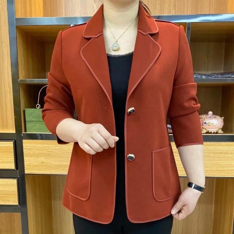Mama Damen Frühjahrsmode Einfarbiges Sakko Schlankmachendes Temperament Anzugoberteil