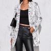 Autumn Winter Hipster Street Style Printing Blazer Women Long Sleeve Trend Fashion Cardigan Suit Button Top