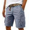 Men's Summer Multi-Pocket Cargo Shorts Men's Casual Fashion Solid Color Loose Cargo Shorts