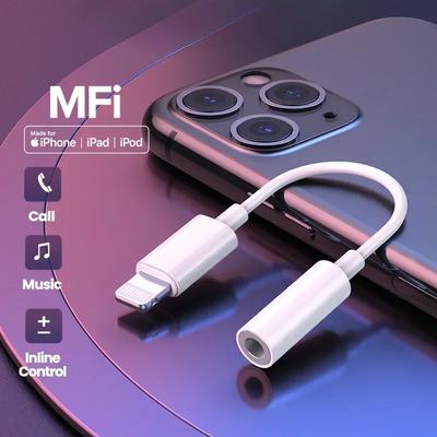 Lightning Earphone Adapter Lightning To 3 5 Mm Jack Adapter Connector for IPhone15 14 13 12 11 Pro Max XS XR X To 3.5mm Jack