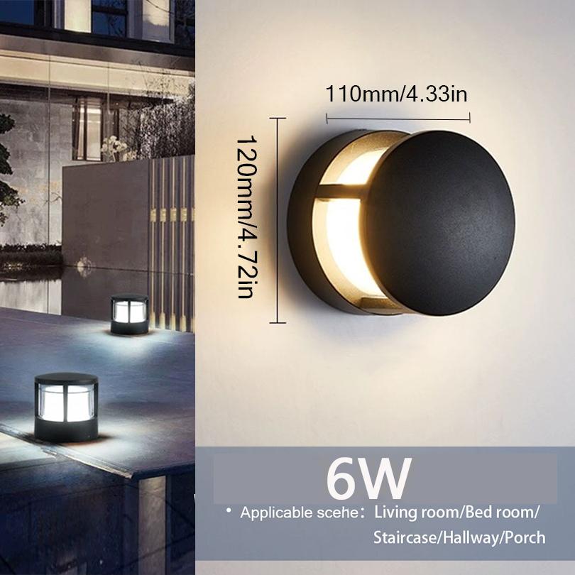 Waterproof Wall Lamp LED Bedroom Living Room Lamp Home Outdoor Lighting Circular Moon Lamp Wall Decoration Creativity 90-265V