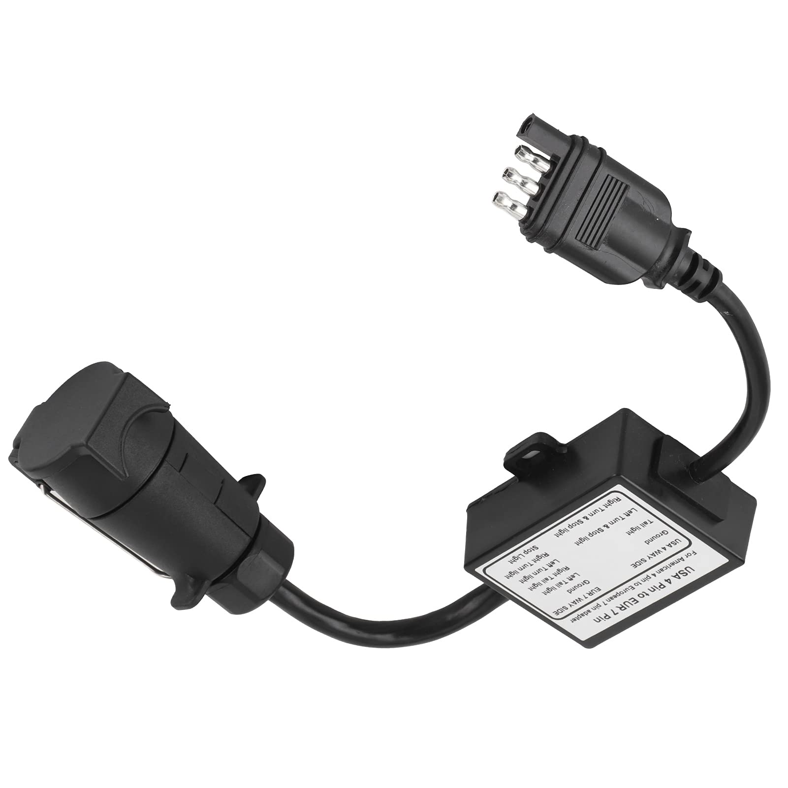 

Trailer Connector Electrical Converter Tow Plug 7 Pin Trailer Plug Adapter USA 4 Pin