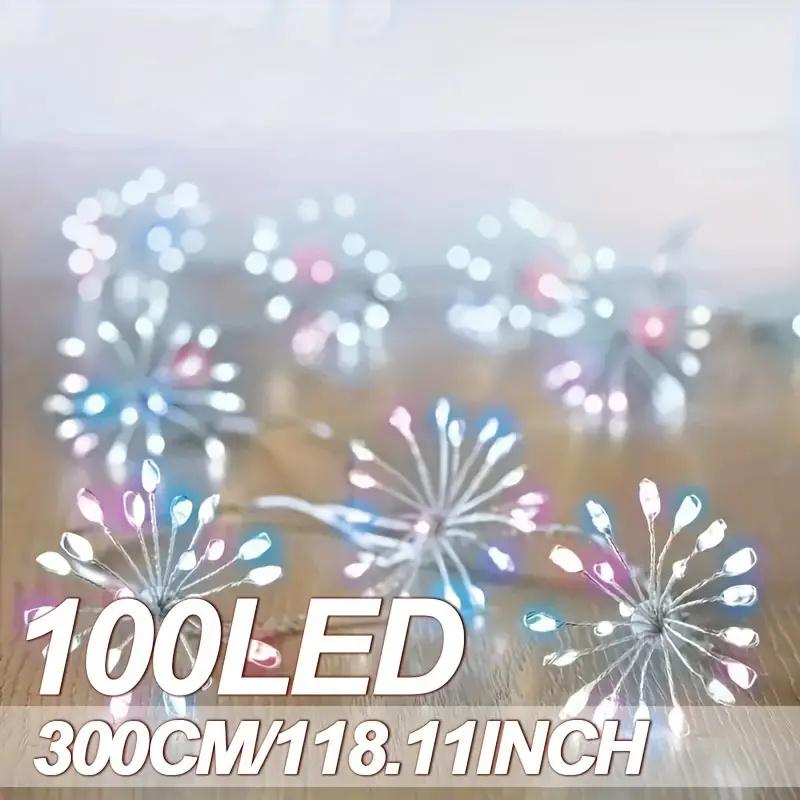 

Светодиодные гирлянды LED 8 режимов DIY Регулируемые фейерверки Гирлянды для Рождества, Нового года, Дня святого Валентина, выпускного, праздничного декора