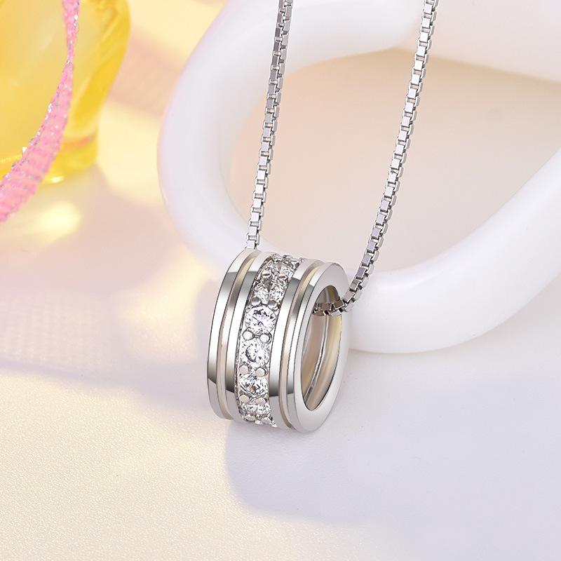 925 Sterling Silver Moon Necklace Pendant Zircon For Women Fashion Exquisite Student Girlfriend Jewelry Accessories Heart GiftGood Product