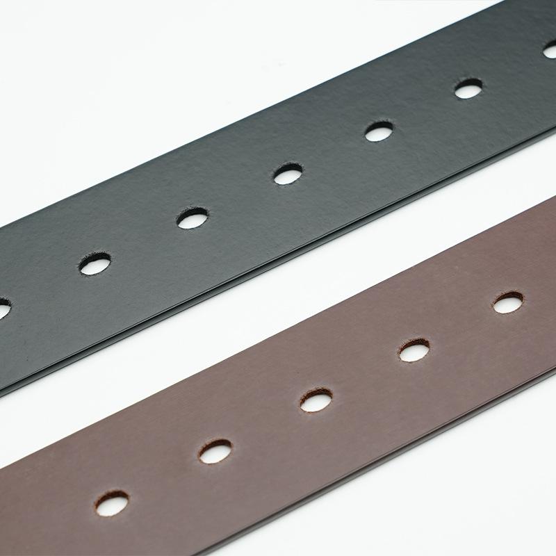 3.8Cm Wide First Layer Cowhide Belt Men'S Pin Buckle Belt Retro No Interlayer Tree Paste Leather Perforated Pin Buckle Belt Strip