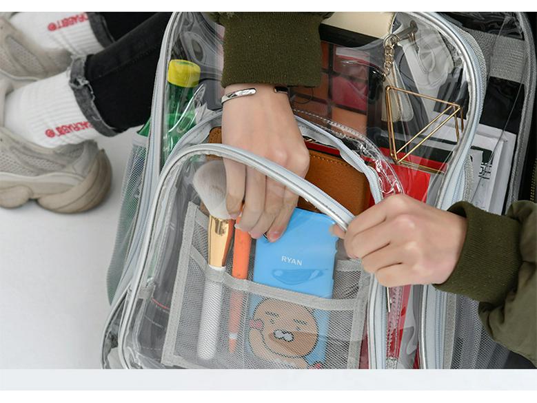 Eco-friendly PVC Transparent Ita Backpack - Unisex Waterproof School & Outdoor Bag