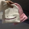 Cute Cartoon Embroidered Smiley Face Knitted Hat Women's Autumn and Winter New Fashion Versatile Warm and Cold Wool Hat Cold Hat