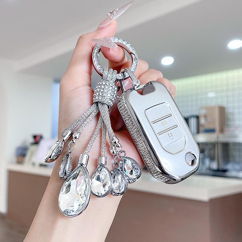 Premium Women's Car Key Case for Honda Accord, Civic, CR-V, Fit, Odyssey, Vezel, Lingpai, and XR-V