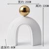 Minimally Artistic Sculptur black electroplated gold ball resin arch Figurines Creative Art Ornaments Desktop Decoration Crafts