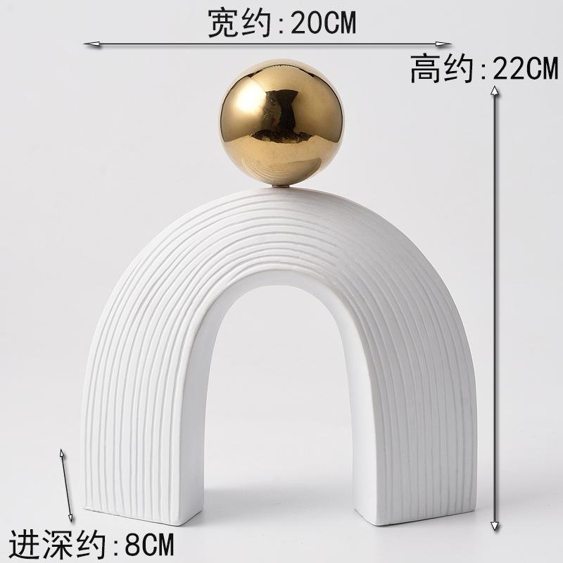 Minimally Artistic Sculptur black electroplated gold ball resin arch Figurines Creative Art Ornaments Desktop Decoration Crafts
