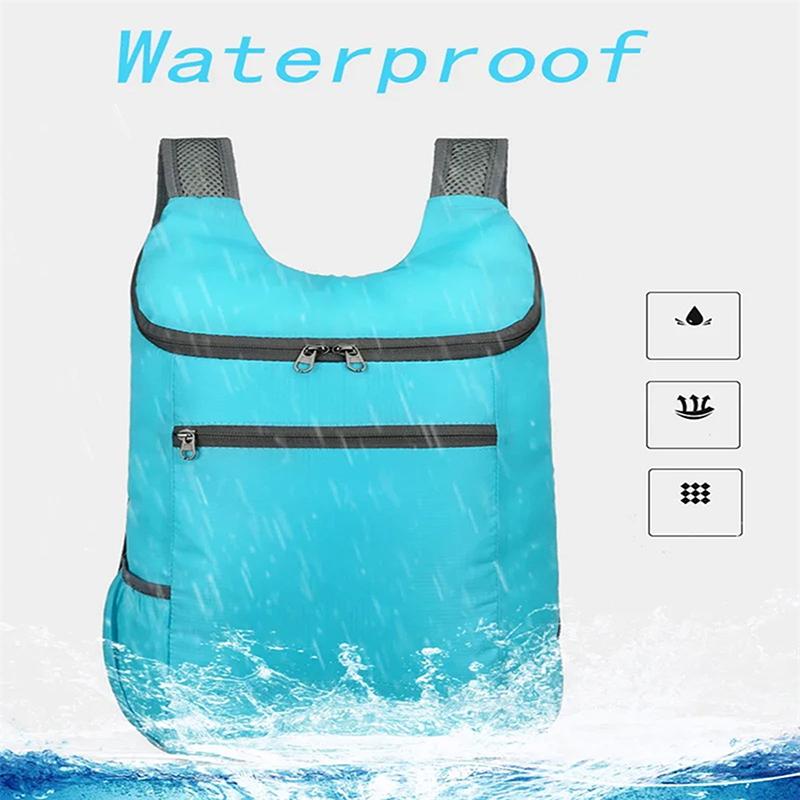 Outdoor Unisex Wasserdichter Faltbarer Rucksack Große Kapazität Tragbarer Camping Wanderreise Tagesrucksack Freizeit Männer Frauen Sporttaschen