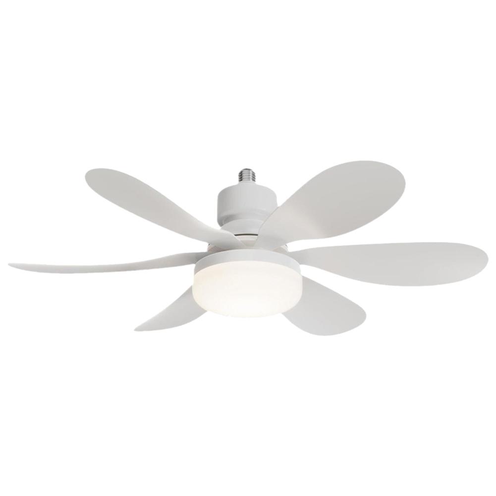 E26/27 Socket Fan LED Light Light Bulb Fan with Remote 40W/30W Warm Light Ceiling Fan 3 Speeds Timing for Garage Kitchen Bedroom