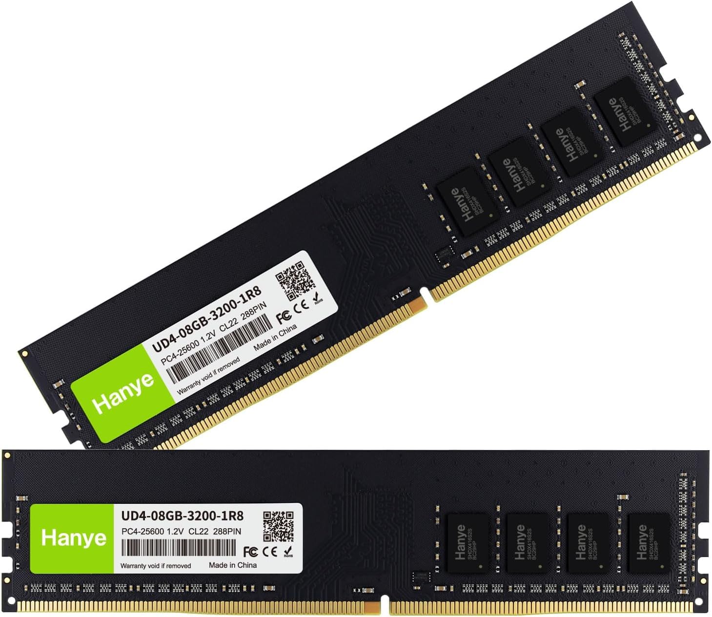 

Пам ять настільного комп ютера 16 ГБ DIMM Hanye CL22 288 контактів Домашній авторизований дистриб ютор продукту PC4-25600 (DDR4-3200) (8 ГБ x 2) 1,2 В UD4-08GB-3200-1R8