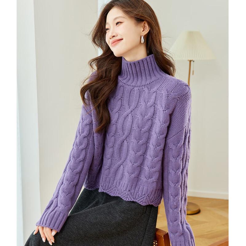 Srcr Women's High-Neck Cashmere Blend Cable Knit Sweater