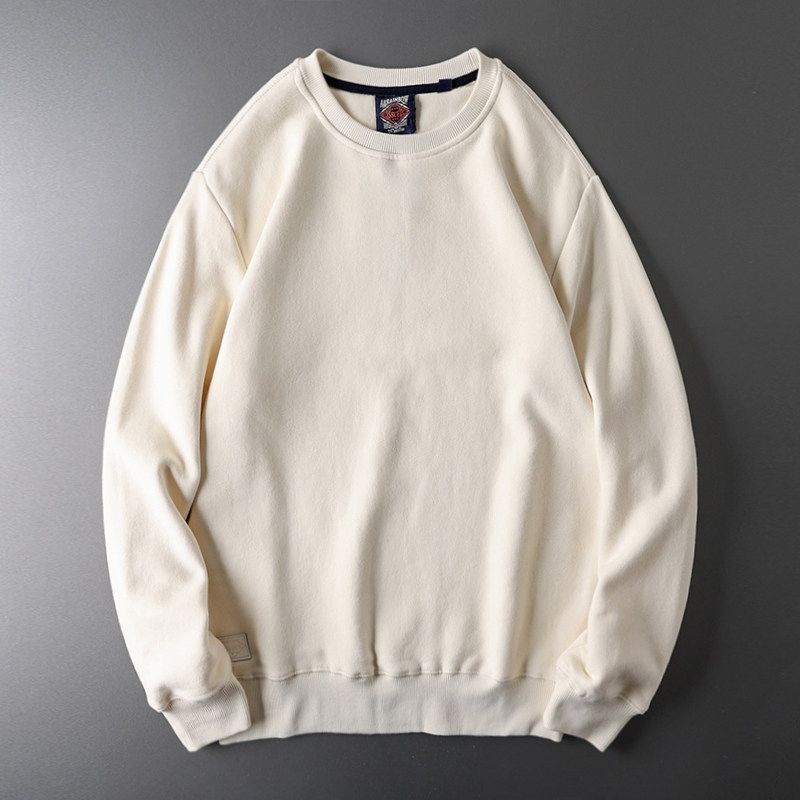 Heavy American Style Sweater Spring and Autumn Style Export Tail Pullover Beige M