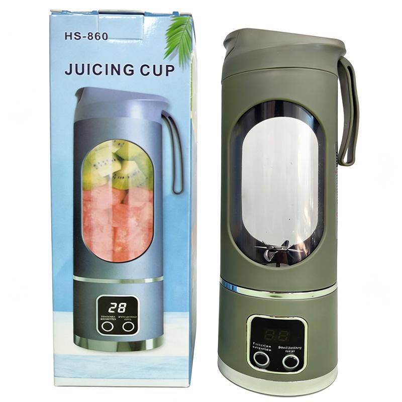 

Wireless USB rechargeable portable electric juicer cup for home RV fruit ice crushing with stainless steel blade зелений