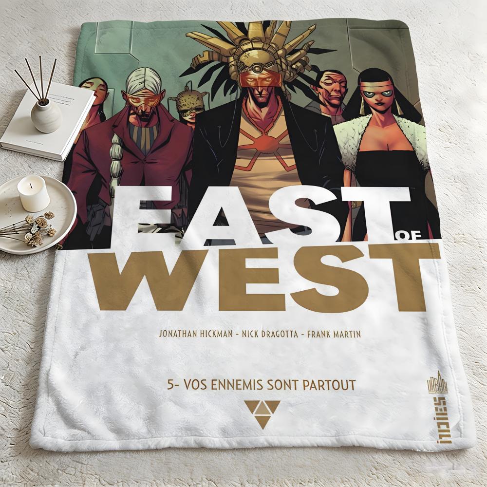 comic EEast Of Westt Throw Warm Soft Flannel Blanket Multiuse for Sofa Bed Camping Travel Nap