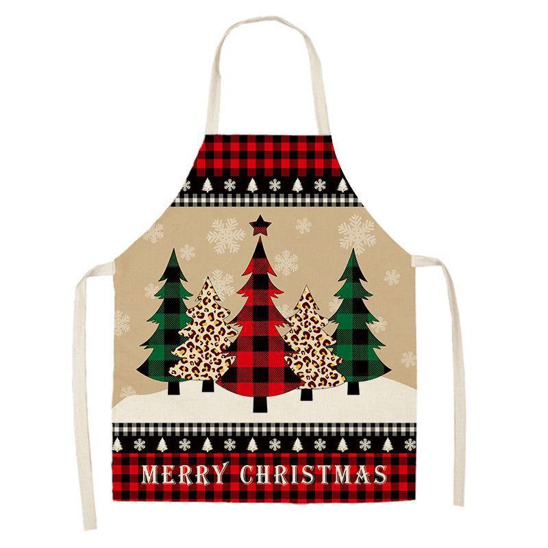Christmas Apron New Creative Printed Polyester Apron Holiday Decoration Party Home Kitchen Anti-fouling Apron