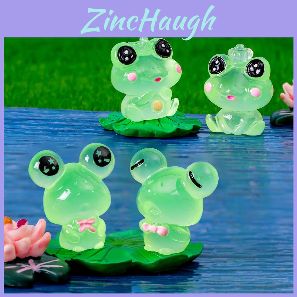 Adorable Glowing Frog Figurines For Car And Desk Resin Craft Decor Accessories