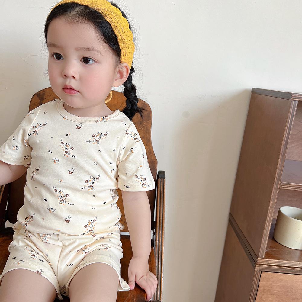 Children's Home Clothes Summer Children's Pajamas Suit Girls Home Clothes Cotton Short-sleeved Suit Cartoon