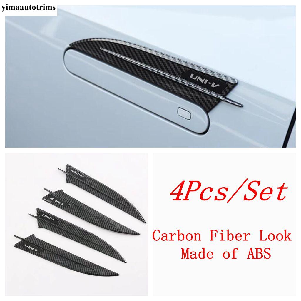 Car Door Handle Bowl Catch Decoration Cover Trim For CHANGAN UNI-V UNIV ABS Black / Carbon Fiber Accessories Exterior