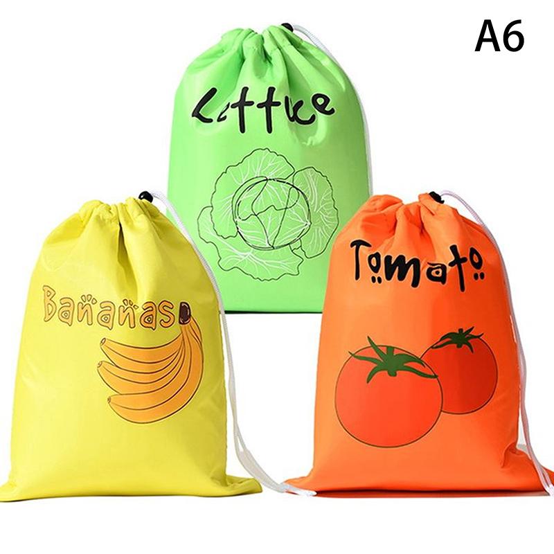 1/3pcs Fruit Vegetable Freshkeeping Bag Banana Storage Bag Vegetable Preservation Anti Ripening Insulated Drawstring Reusable