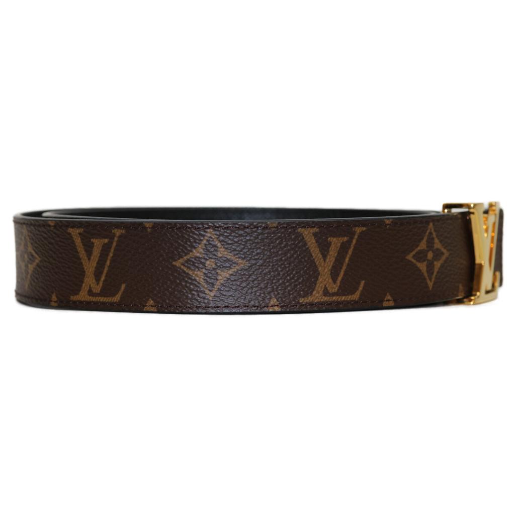 Louis Vuitton 21 Year M9453 GHardware Santur LV Initial 30MM Wendegürtel Gürtel Braun / Gold Gebraucht