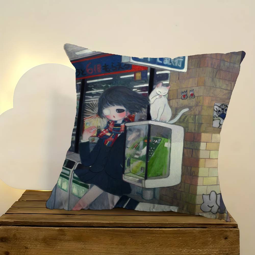 Art Aya Takano Girl Pillow Anime Pillow Sofa Bed Head Pillow Cover Cushion Cover Fashion