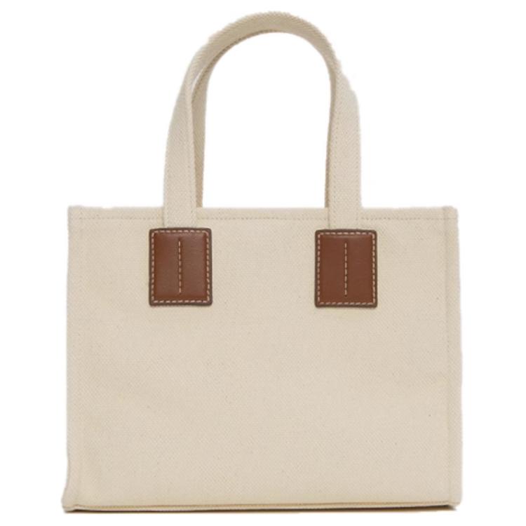 Bally Logo Micro Mark Fabric Tote Bag Shopping Bag Shoulder Crossbody Handbag Medium Women Tote Bags Natural 6310434