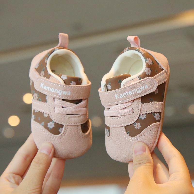 

Весняно-осінні дитячі туфлі з м якою підошвою, нековзні, на липучках - Милий дизайн у стилі колор-блок для хлопчиків та дівчаток 15-19 (set of 5) рожевий