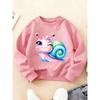Kids Crewneck Long Sleeve Sweatshirt, Cute Healing Rainbow Snail & Heart Print, Warm Comfortable Top