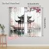 2pcs   Upscale Curtains 2D print Chinese Ink Painting Style Fabric (without rod) Decorations Inside Ldeal for Various Rooms