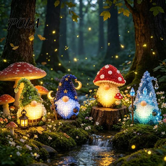 DIY Beading Kit Glowing Fantasy Spirits Bead Kit, 3D Mini Elf Craft Set, Handmade Art Creative Embellishments Ornament with Instruction, Relaxing